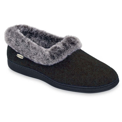 black slippers with fur