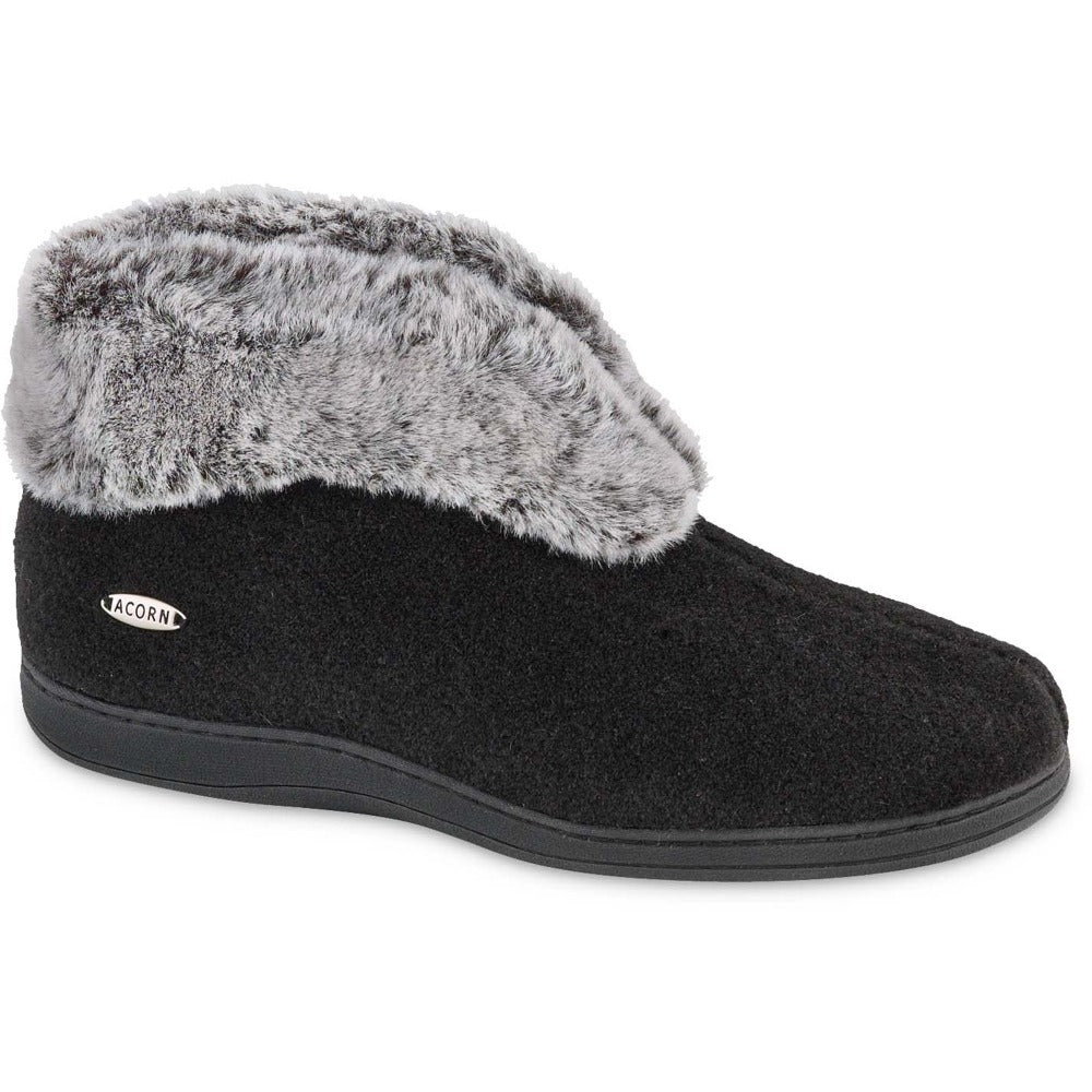 womens black bootie slippers