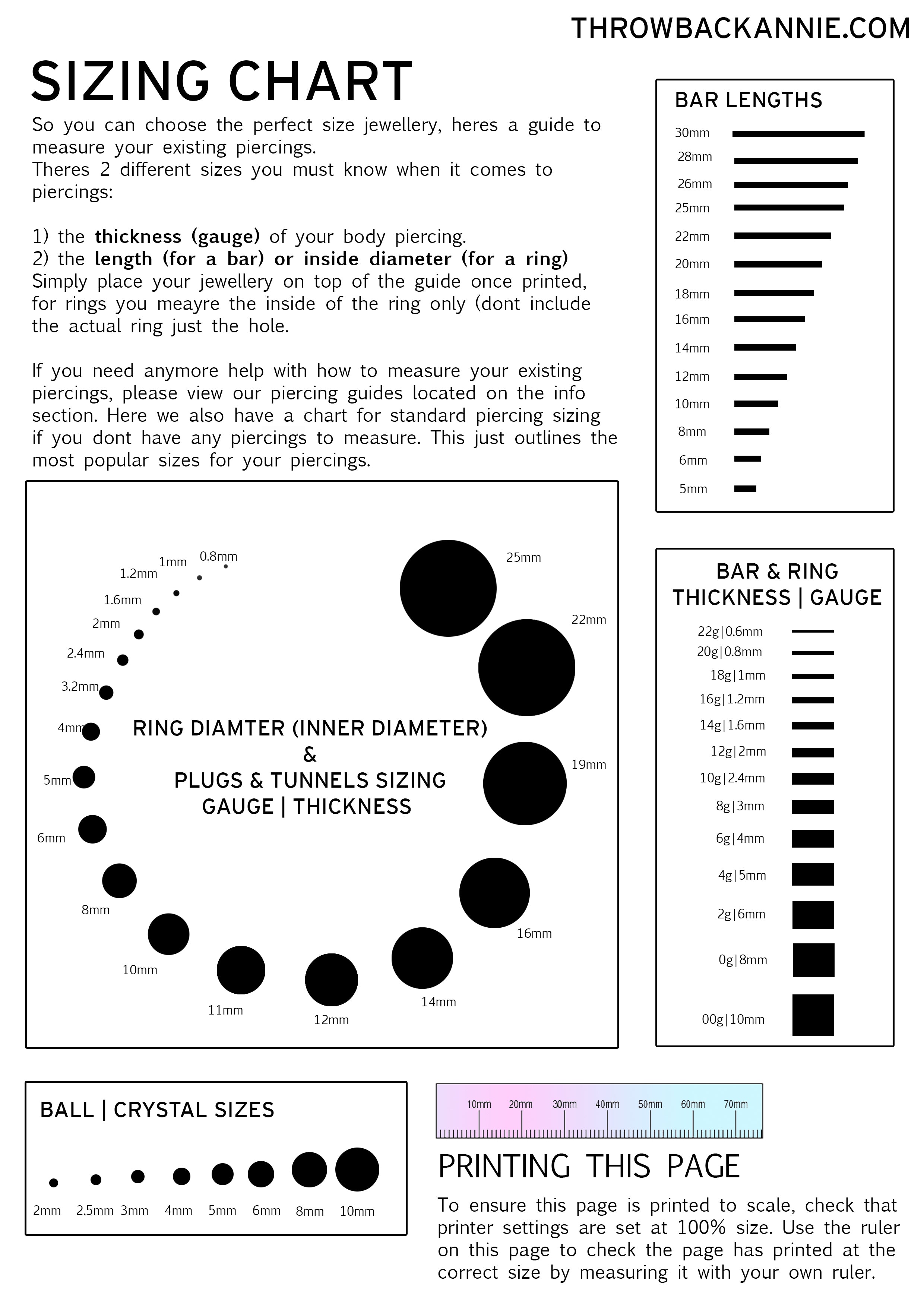 Printable Ring Sizer Ring Size Finder Ring Size Measuring Tool  International Ring Size Chart Measure Ring Size Instant Download 