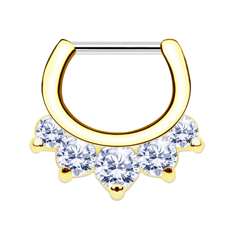 gold titanium cartilage ring titanium faith piercing crystal septum jewellery
