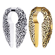 PHAROH | Silver & Gold Embolden Keyhole Ear Weights | Surgical Steel Hangers
