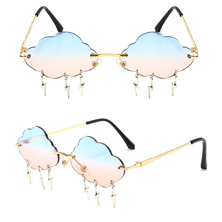 Gold Festival Sunglasses | Pink Cloud Glasses | THROWBACKANNIE
