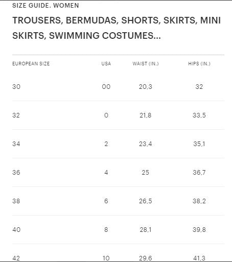 pull and bear jeans sizing