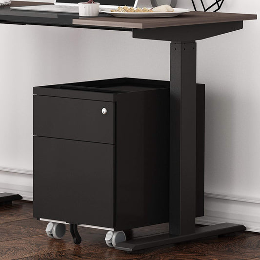 Filing Cabinet for Home Office | Mobile Vertical File Cabinet with Lock - ALFA PED Pedestal Black&White