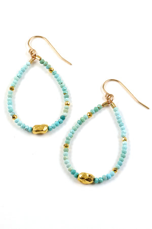 Turquoise and Gold Earrings - Mickey Lynn