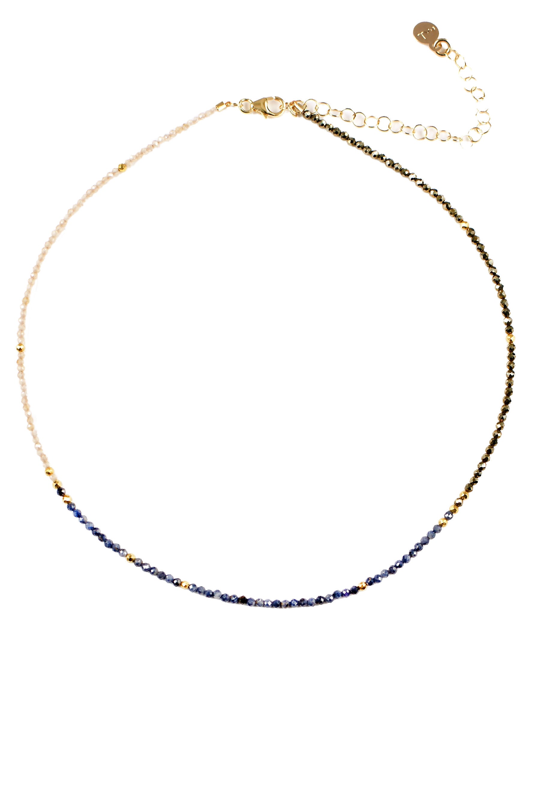 Sapphire Pyrite Necklace - Mickey Lynn Jewelry
