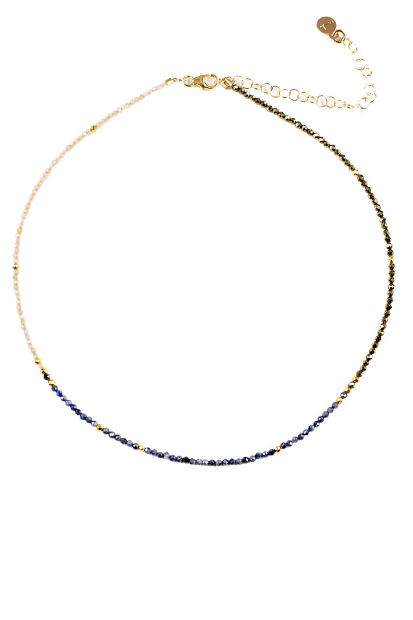 Sapphire Pyrite Necklace - Mickey Lynn
