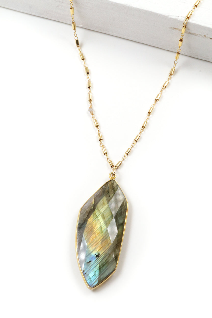 Large Palm Labradorite Necklace