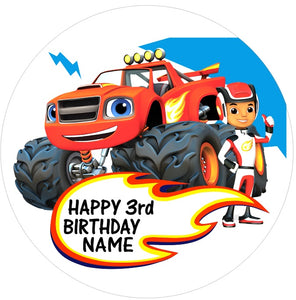 Blaze and the Monster Machines Personalised Edible Icing Cake Topper ...