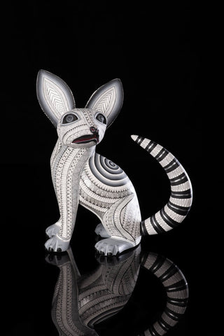 Black & White Dog Alebrije Oaxacan Wood Carving