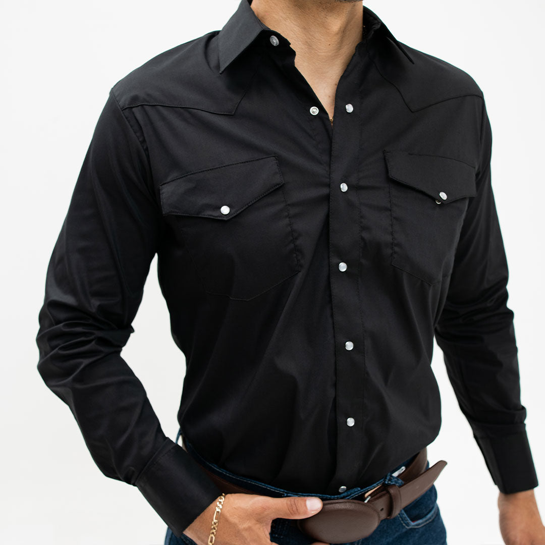 Camisa Hannover Lisa Basica Negra 011 - Very Vaquero