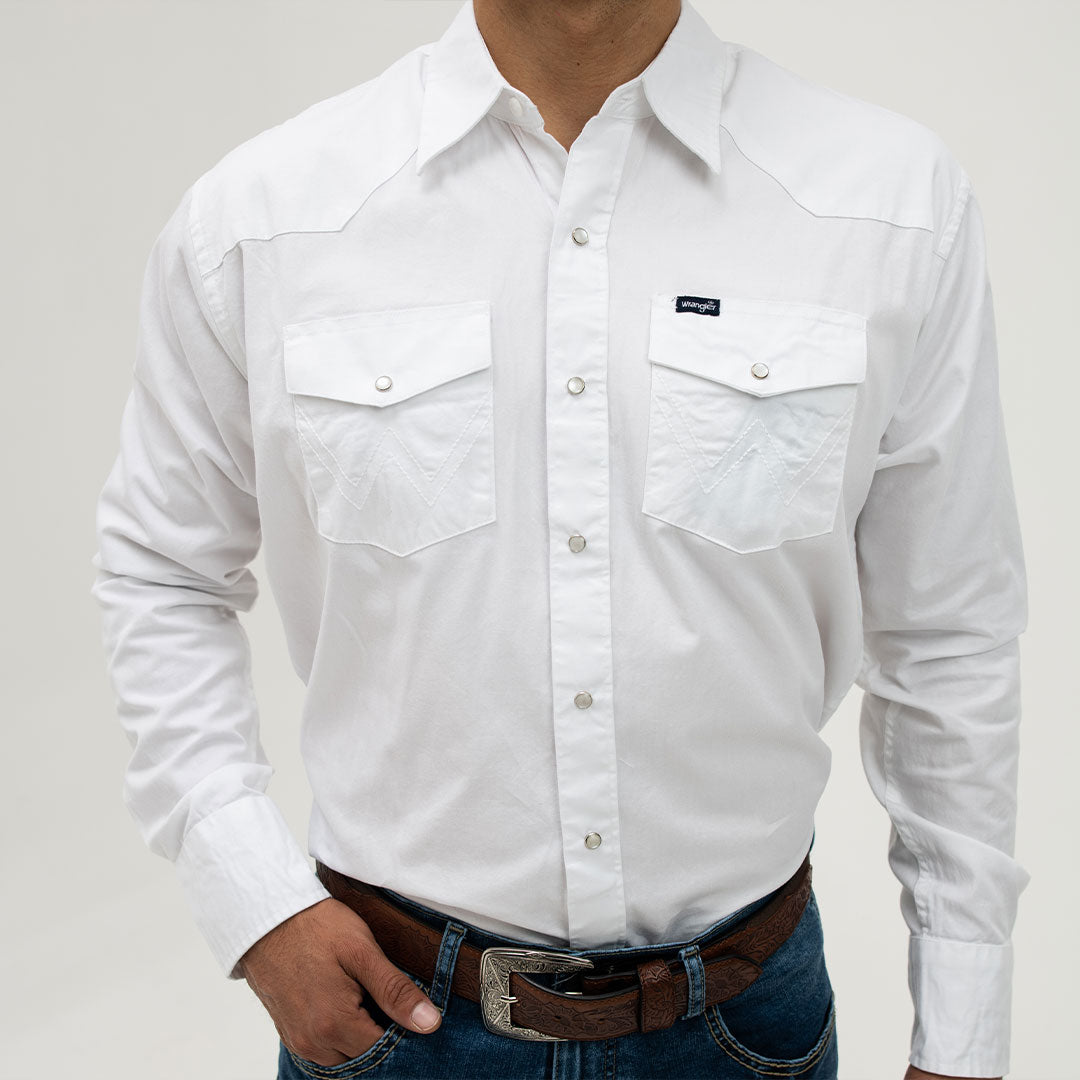 Camisa Vaquera Basica Lisa Blanca 033 - Very Vaquero