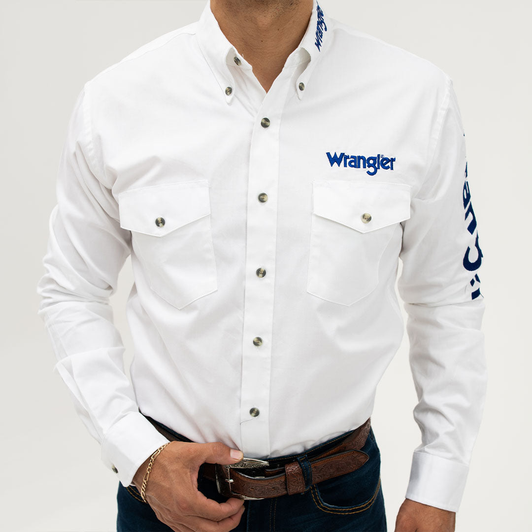 Camisa Wrangler Blanca Logo 131 - Very Vaquero