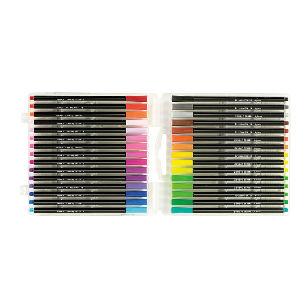 Kingart Dual Tip Brush Pen Art Markers, Set of 48 Unique Colors