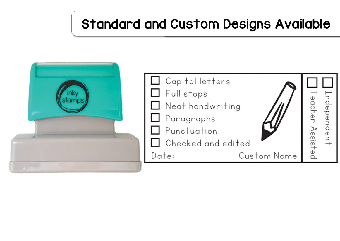 Writing Checklist with Pencil Stamp Large Original - Personalised ...