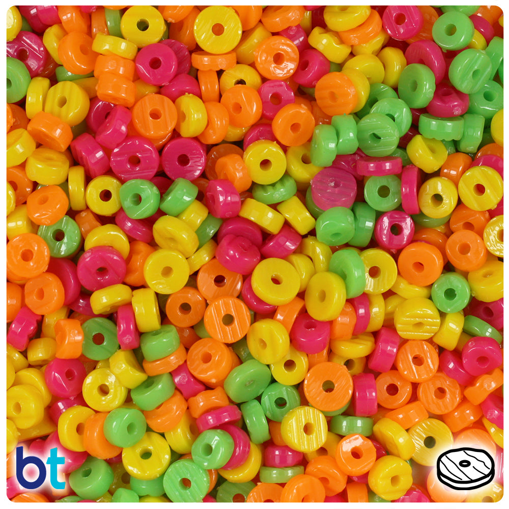 Bright Opaque Mix Plastic Craft Beads Mix (113g)