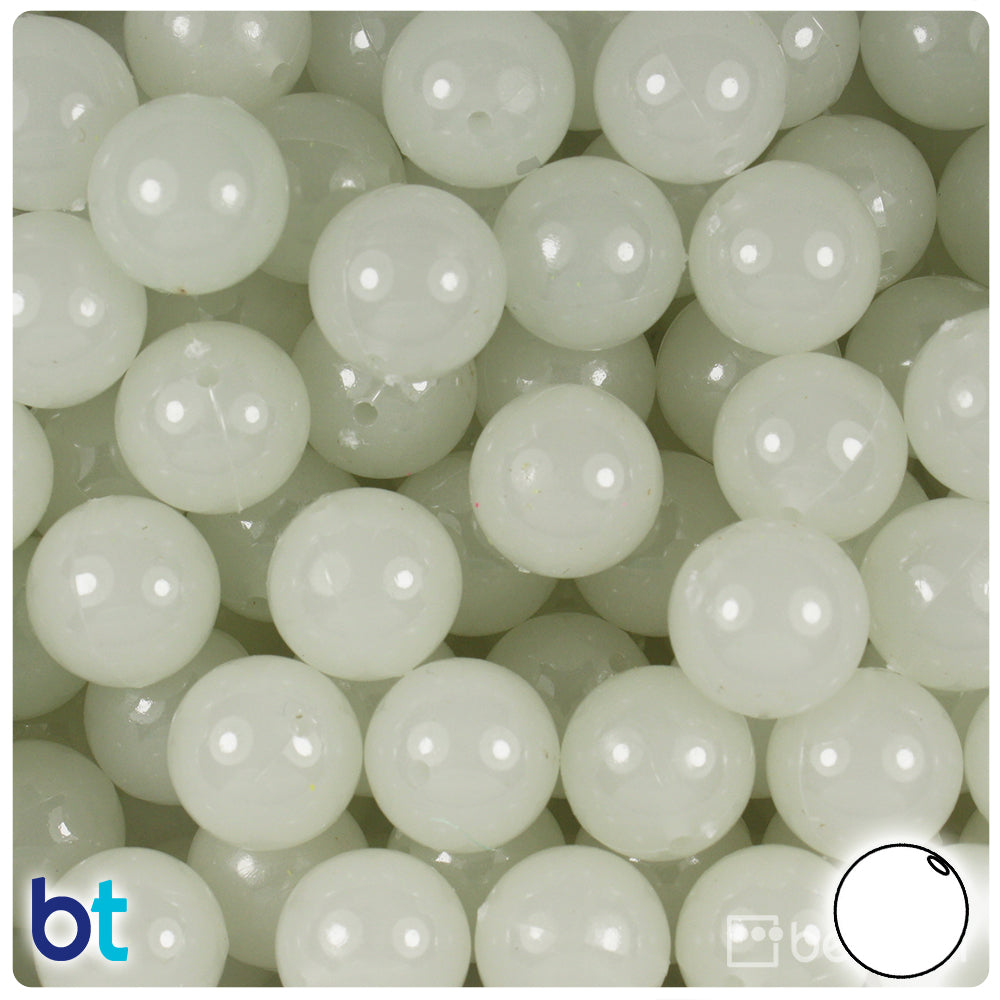  BeadTin Night Glow-in-The-Dark 8mm Round Plastic Beads