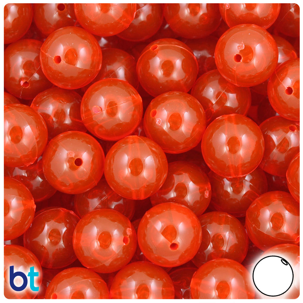 Red 6mm Round Plastic Beads #BR6R