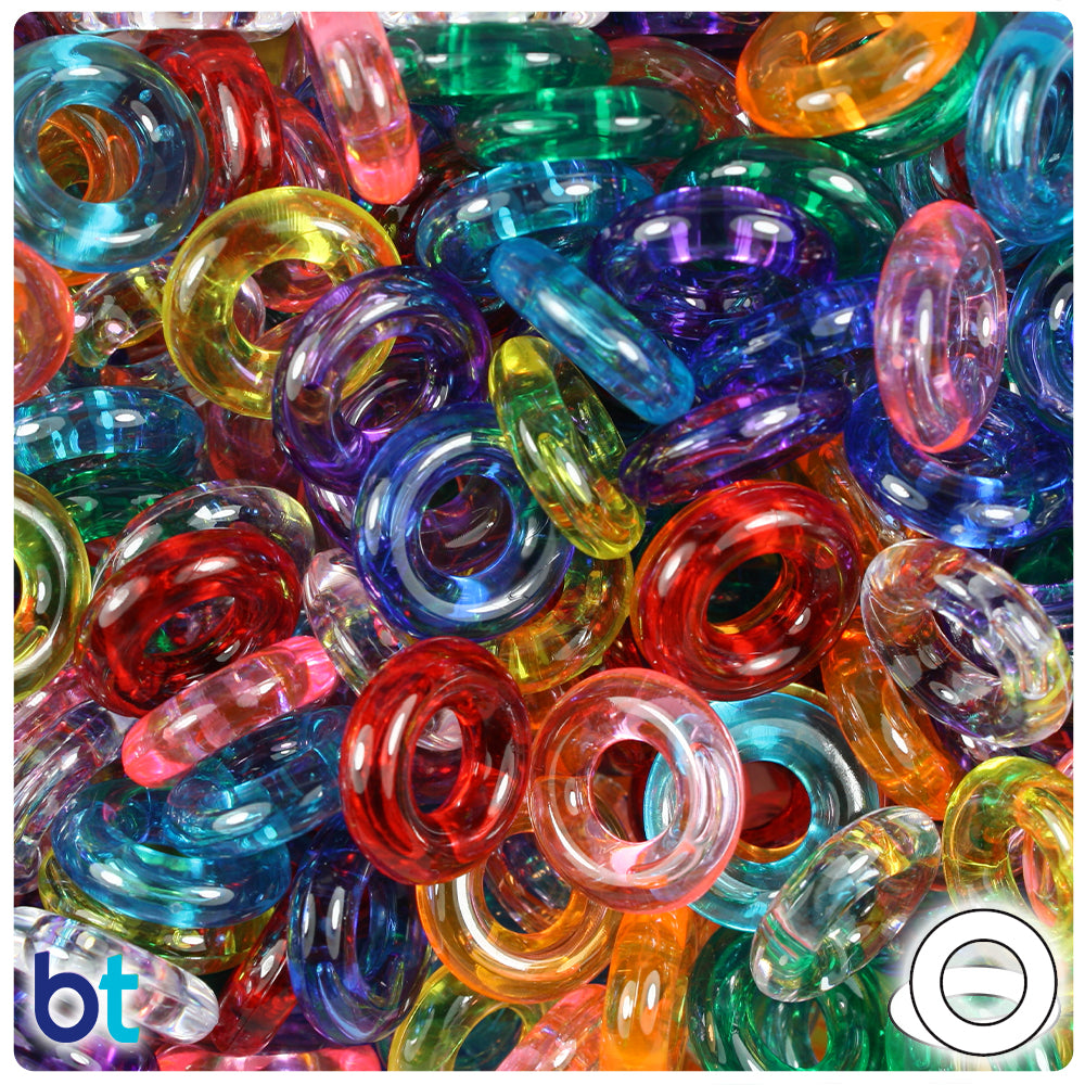 Red Opaque 16mm Plastic Rings (100pcs)