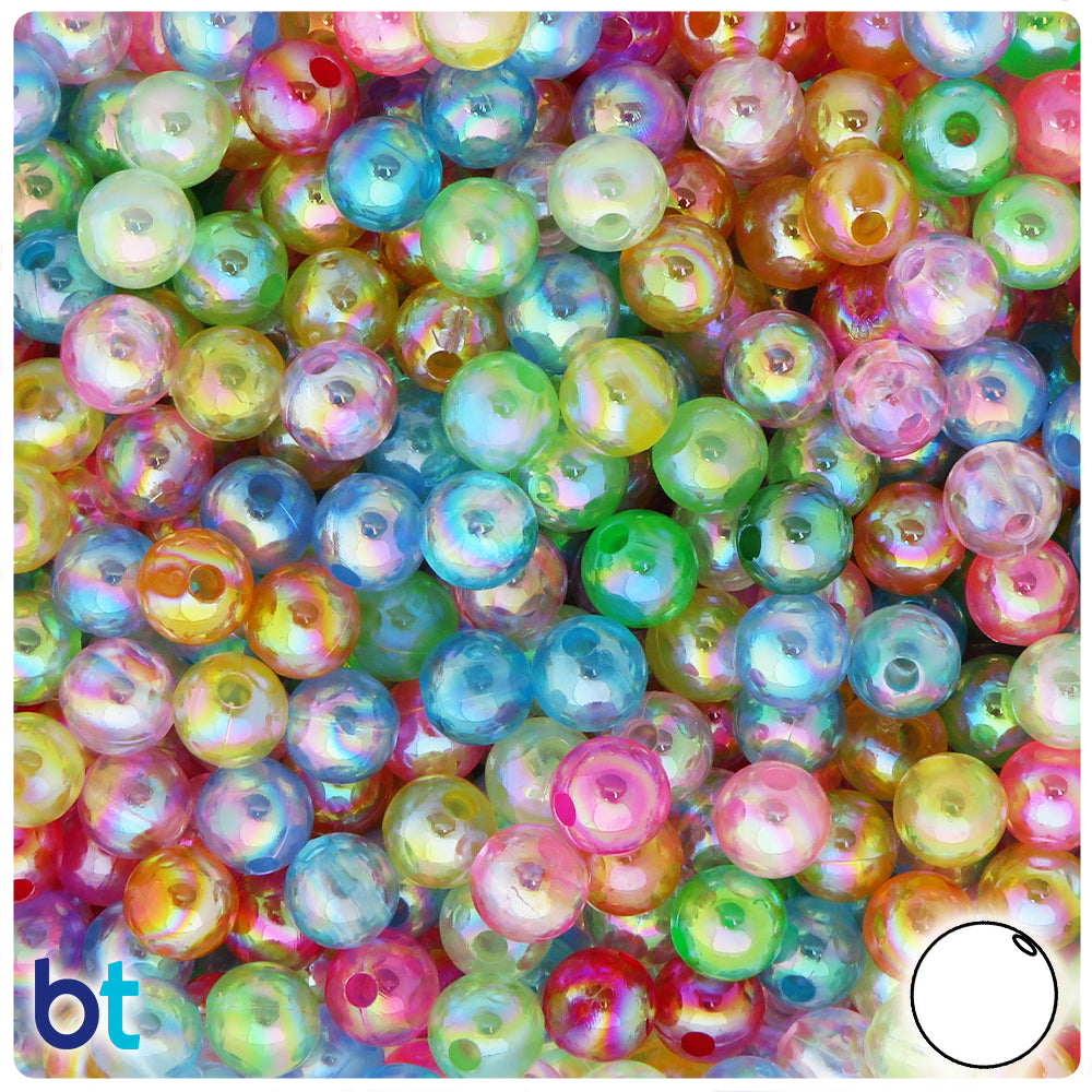 The Crafts Outlet 200-Piece Plastic Transparent Tri Beads 10mm Clear