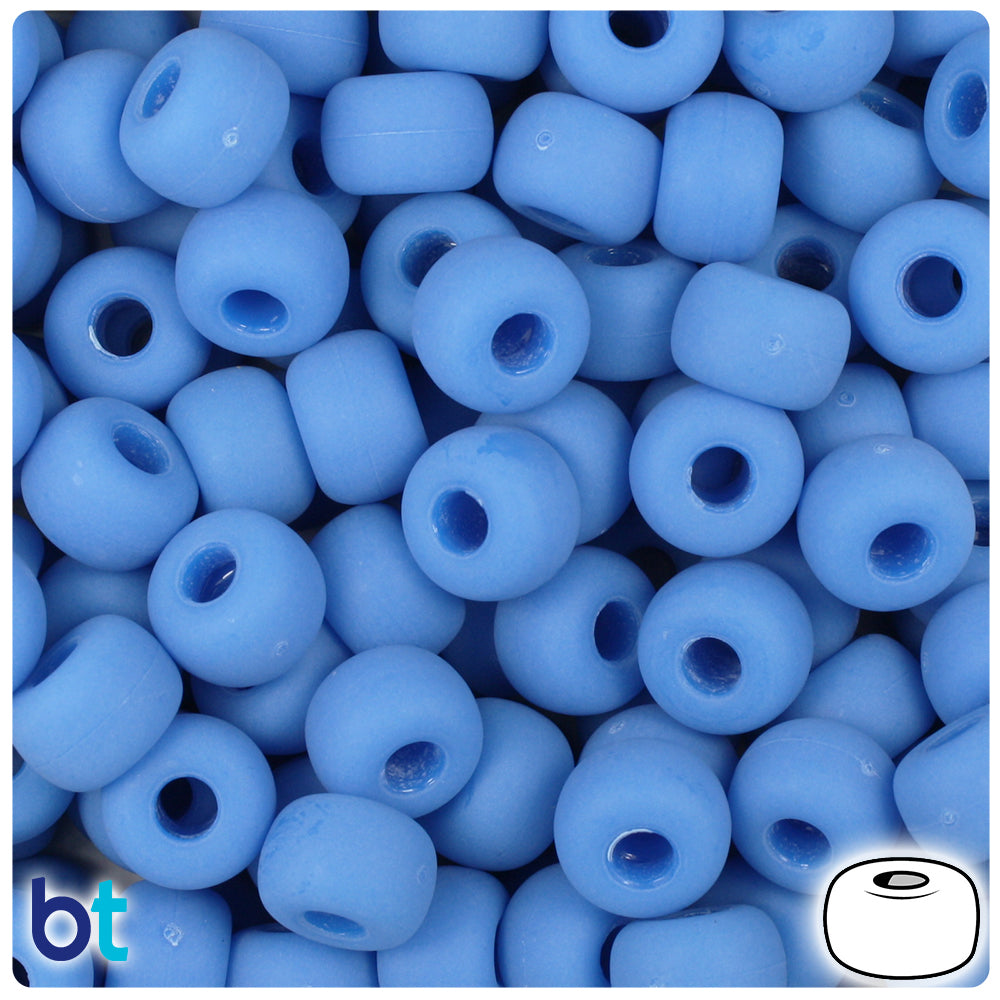 Matte True Blue Pony Beads for bracelets, arts crafts, made in USA