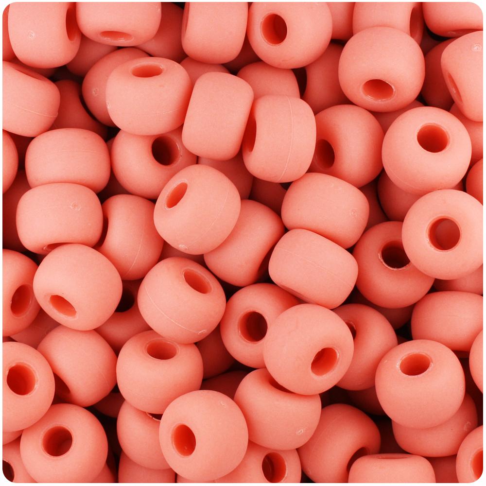 Opaque Hot Pink 11x8mm Large Barrel Pony Beads 250pc made in USA