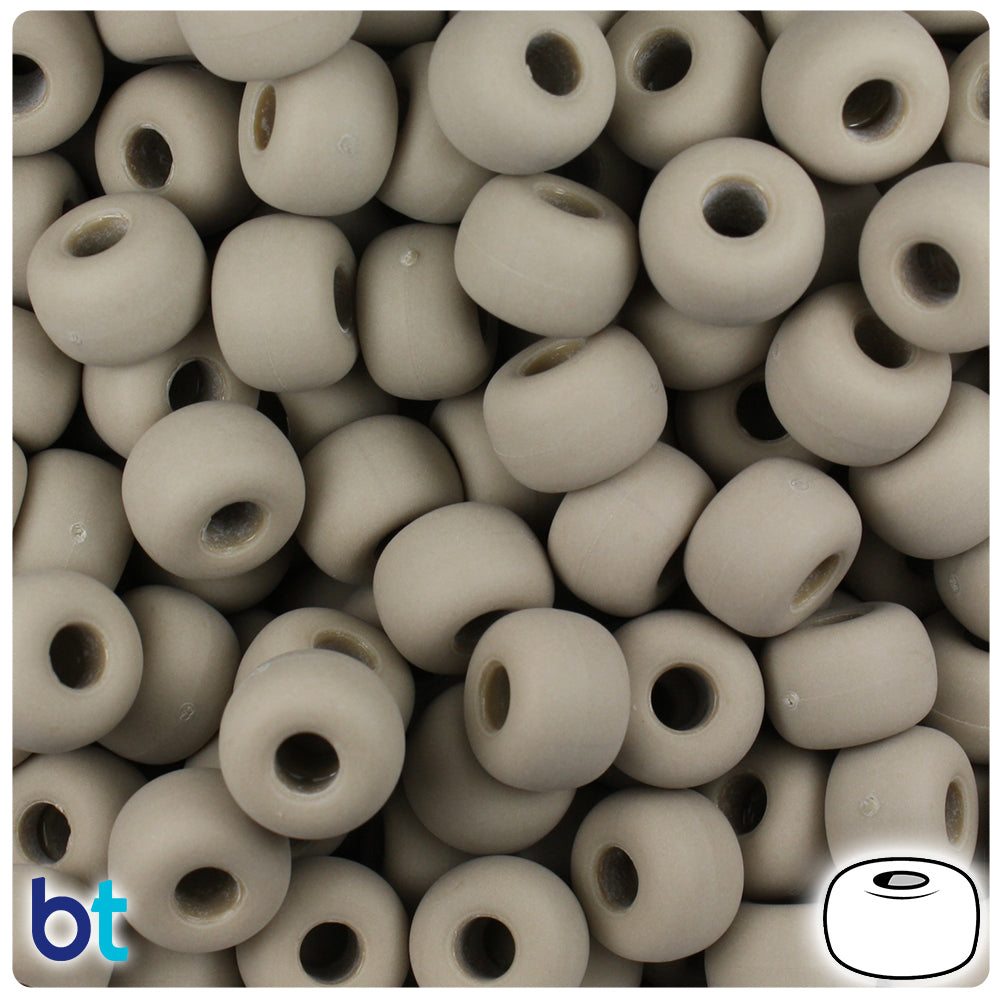 Baby Blue Matte 11mm Large Barrel Pony Beads (250pcs)