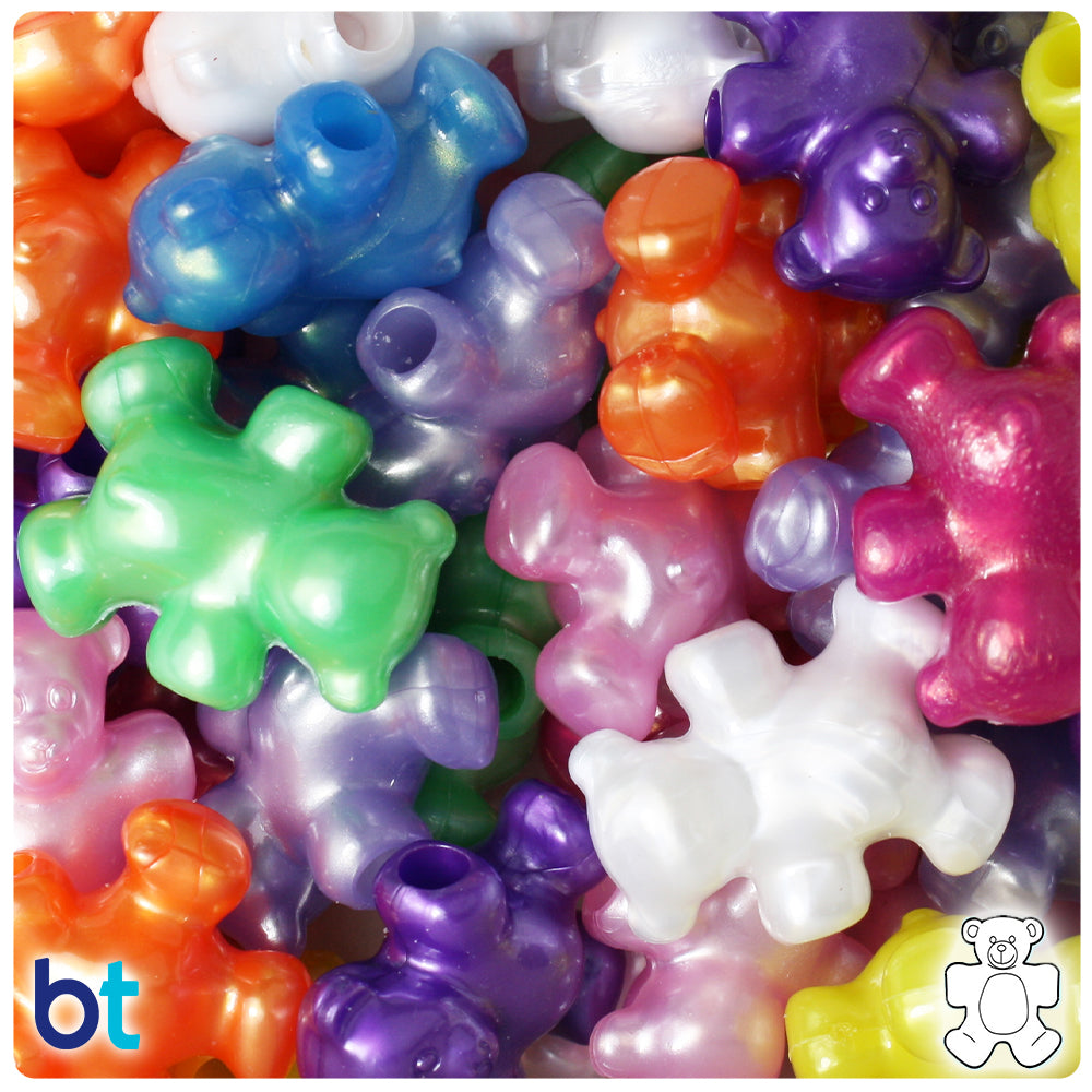 Cute Beads - 28mm Cute AB Teddy Bear Bead Chunky Acrylic or