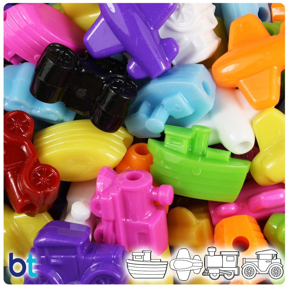 Mixed Opaque 20mm Bowtie Plastic Beads (60pcs)