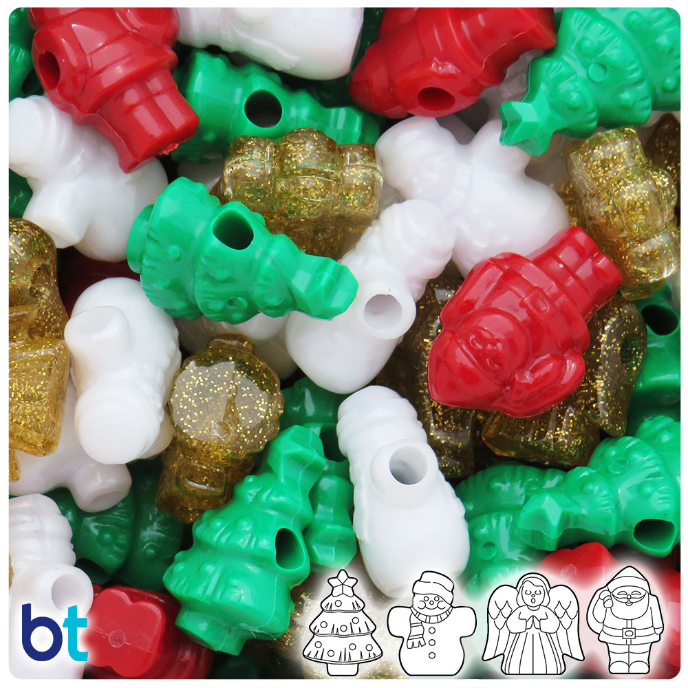 Transparent Mix 13mm Small Shape Mix Pony Beads (4oz)