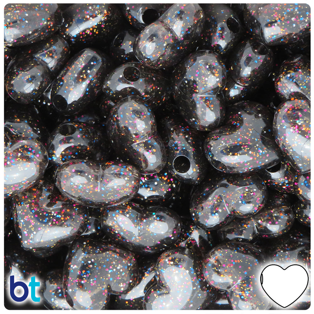 7632V052 – 12x10mm Heart Pony Bead – Black – 500 Piece Value Pack
