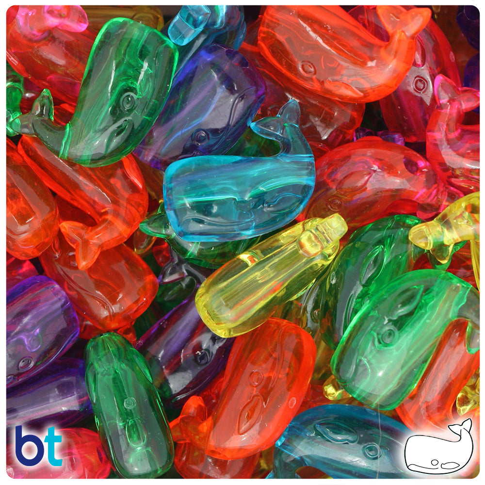 Transparent Mix 13mm Small Shape Mix Pony Beads (4oz)