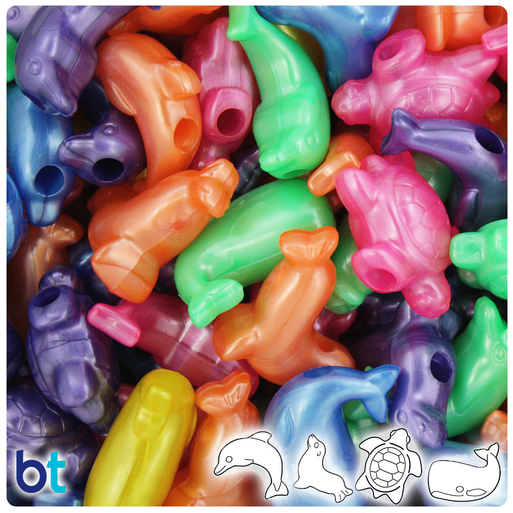 Opaque Mix 6.5mm Mini Barrel Pony Beads (1000pcs)