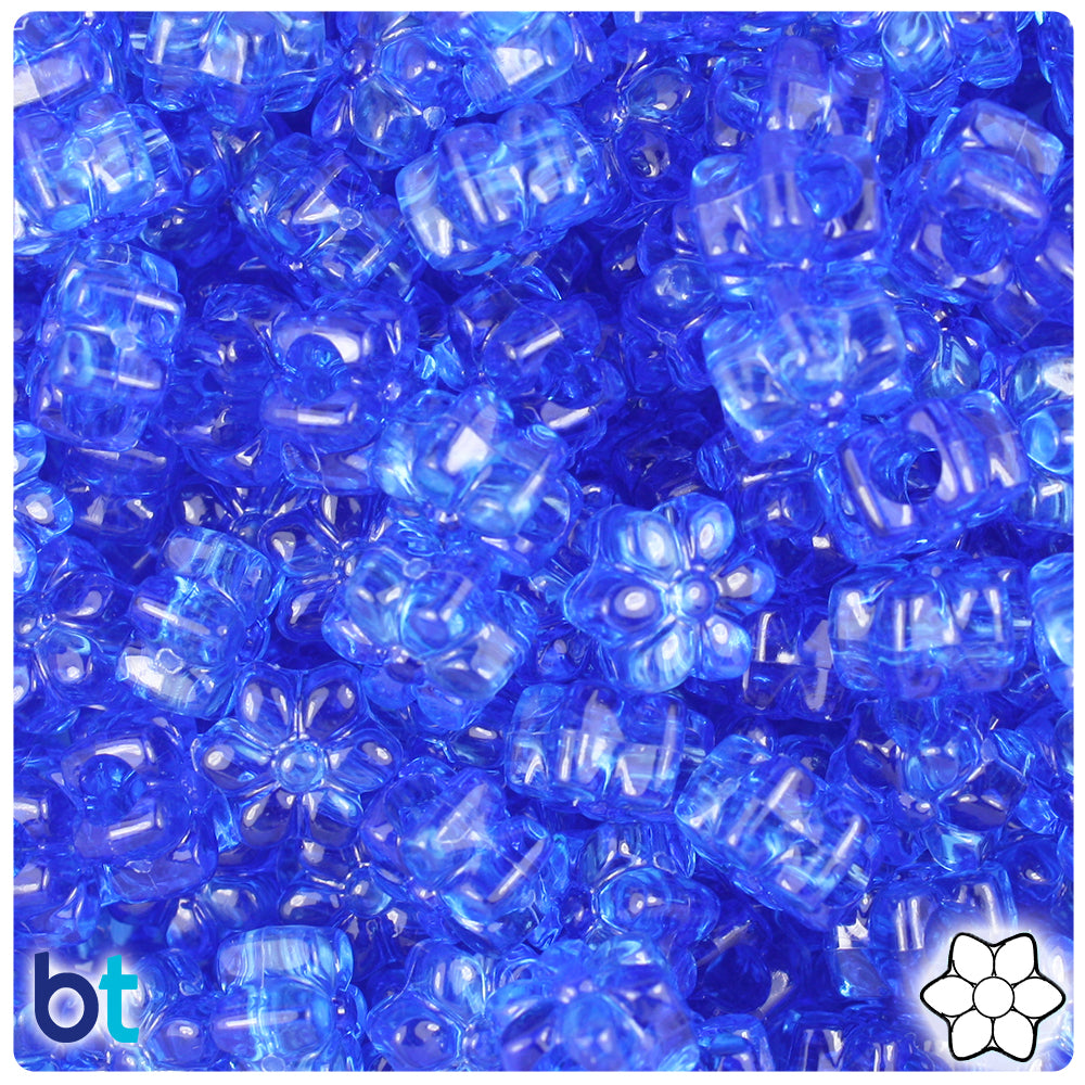 Beadtin Periwinkle Opaque 13mm Flower Pony Beads (250pcs), Women's, Size: 13 mm, Blue