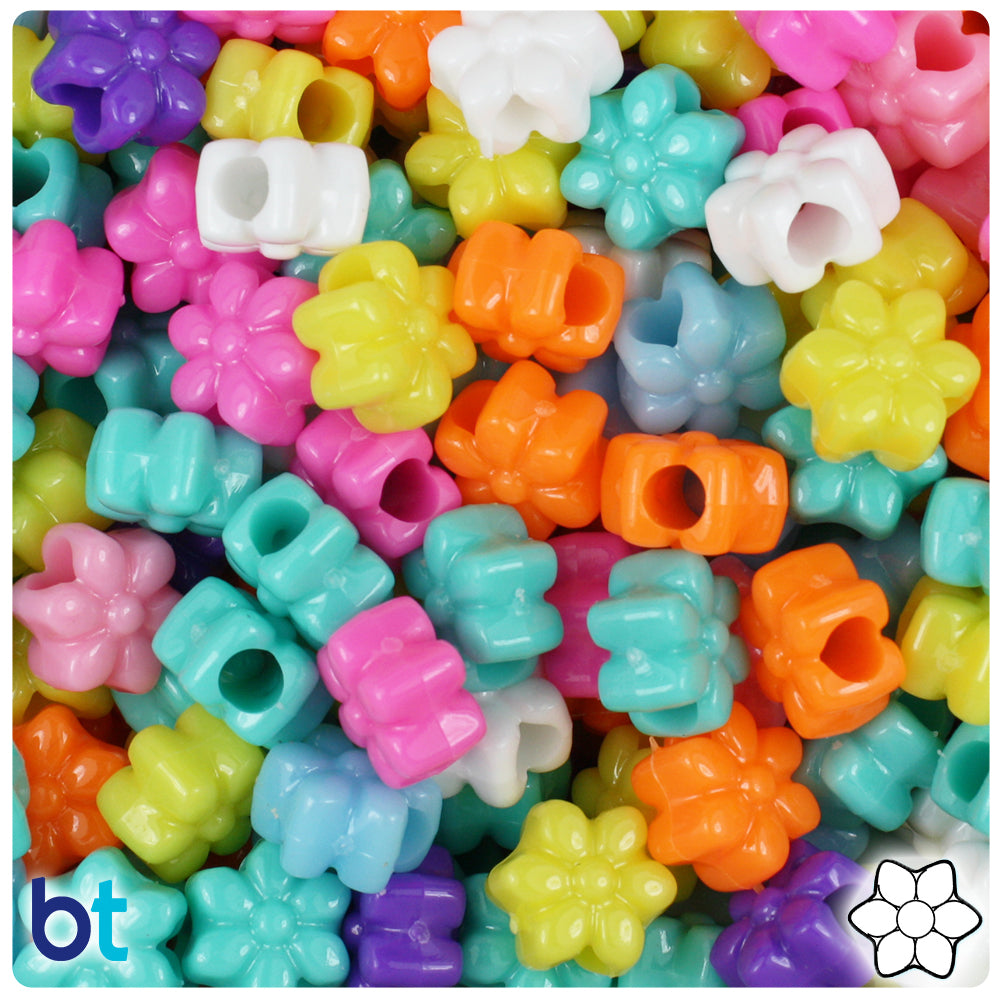 Neon Bright Mix 13mm Small Shape Mix Pony Beads (4oz)