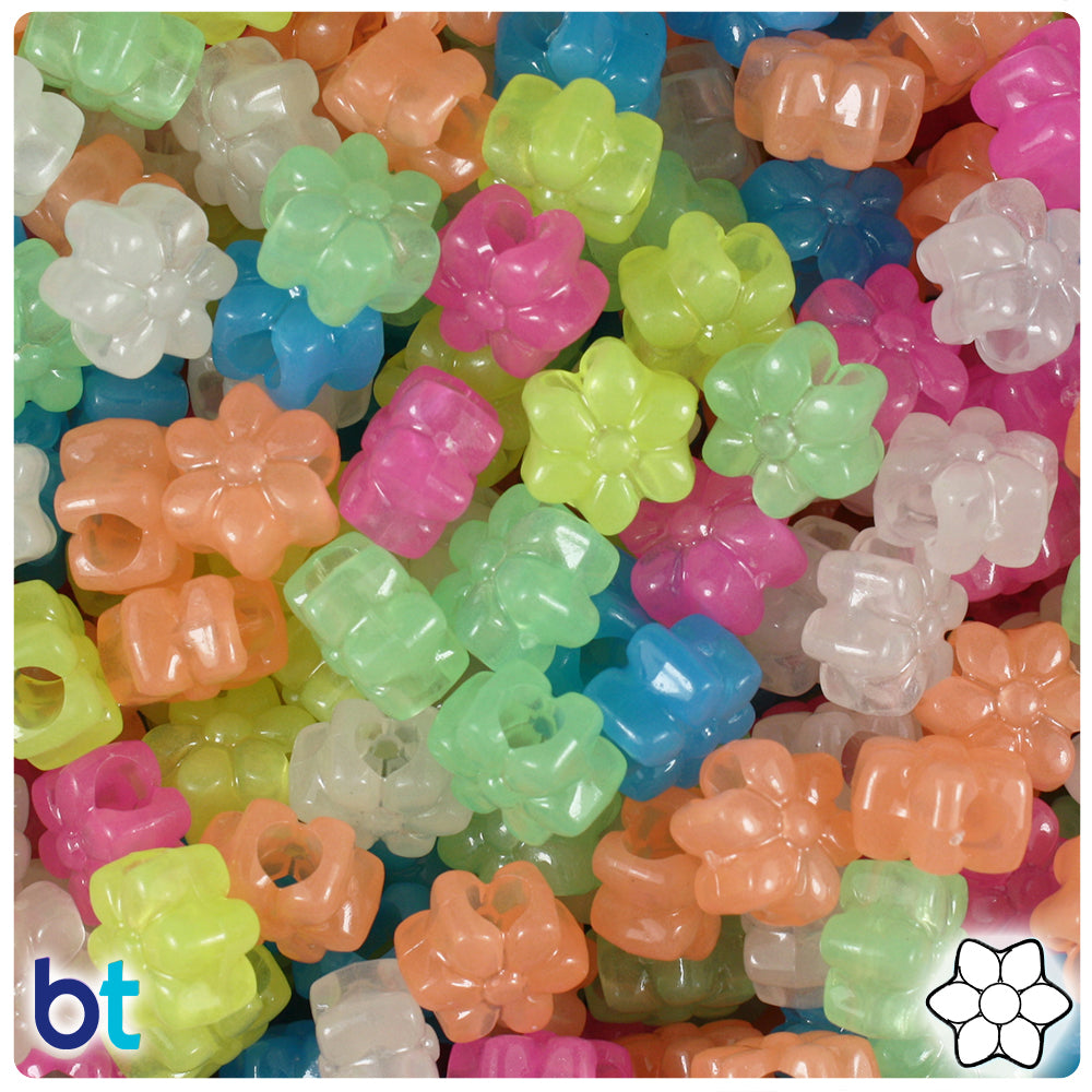 Transparent Mix 13mm Small Shape Mix Pony Beads (4oz)