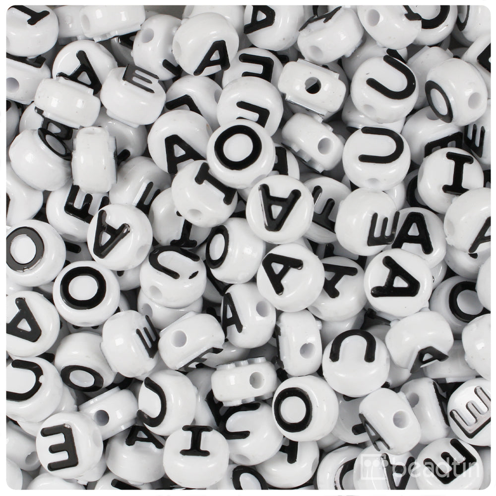 200pcs Letter Beads, 7mm Letter Beads Alphabet Bead White Bead With Gold  Letters Crday Gift