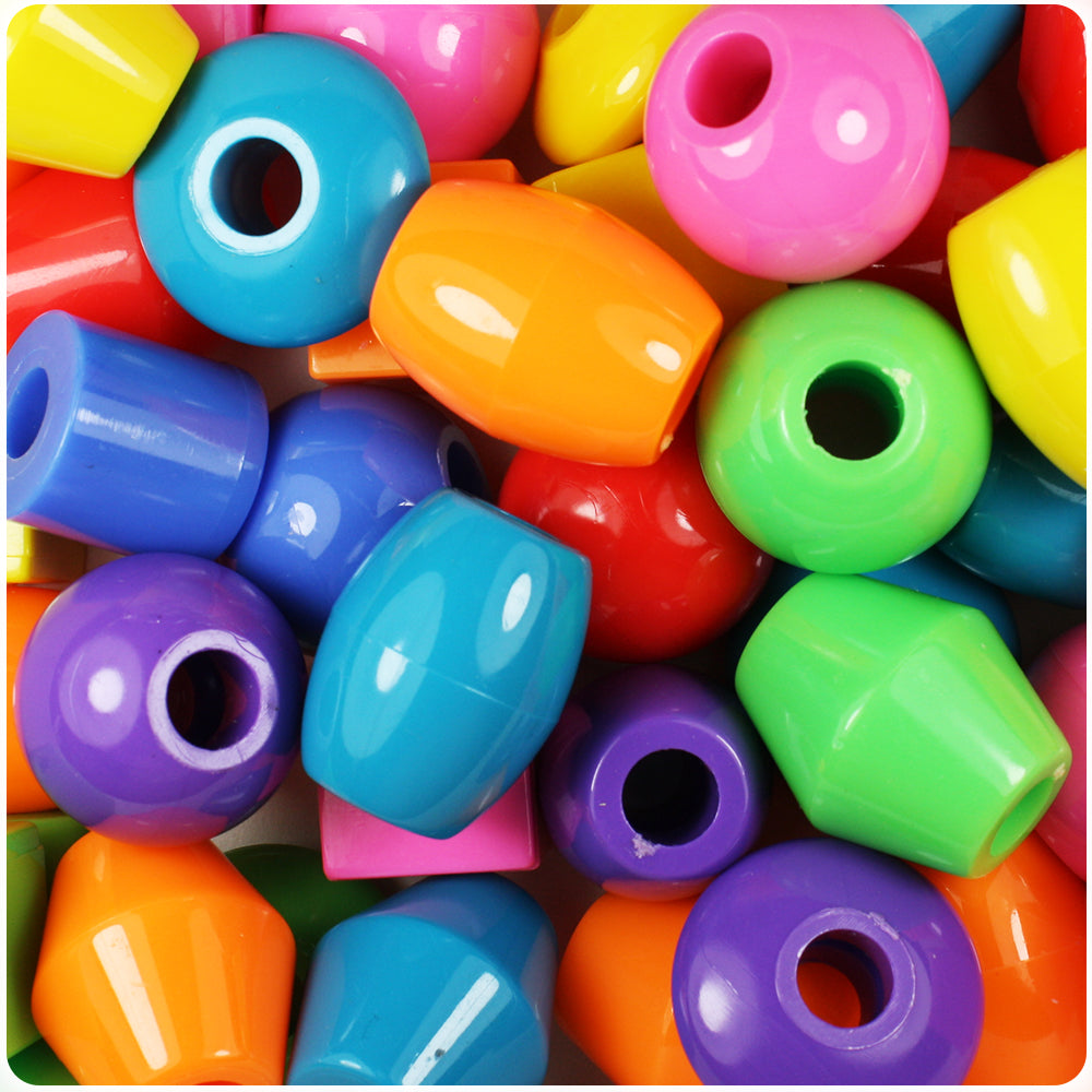 Plastic Multi-Color Mix Skull Beads, 36 beads - Pony Beads Plus