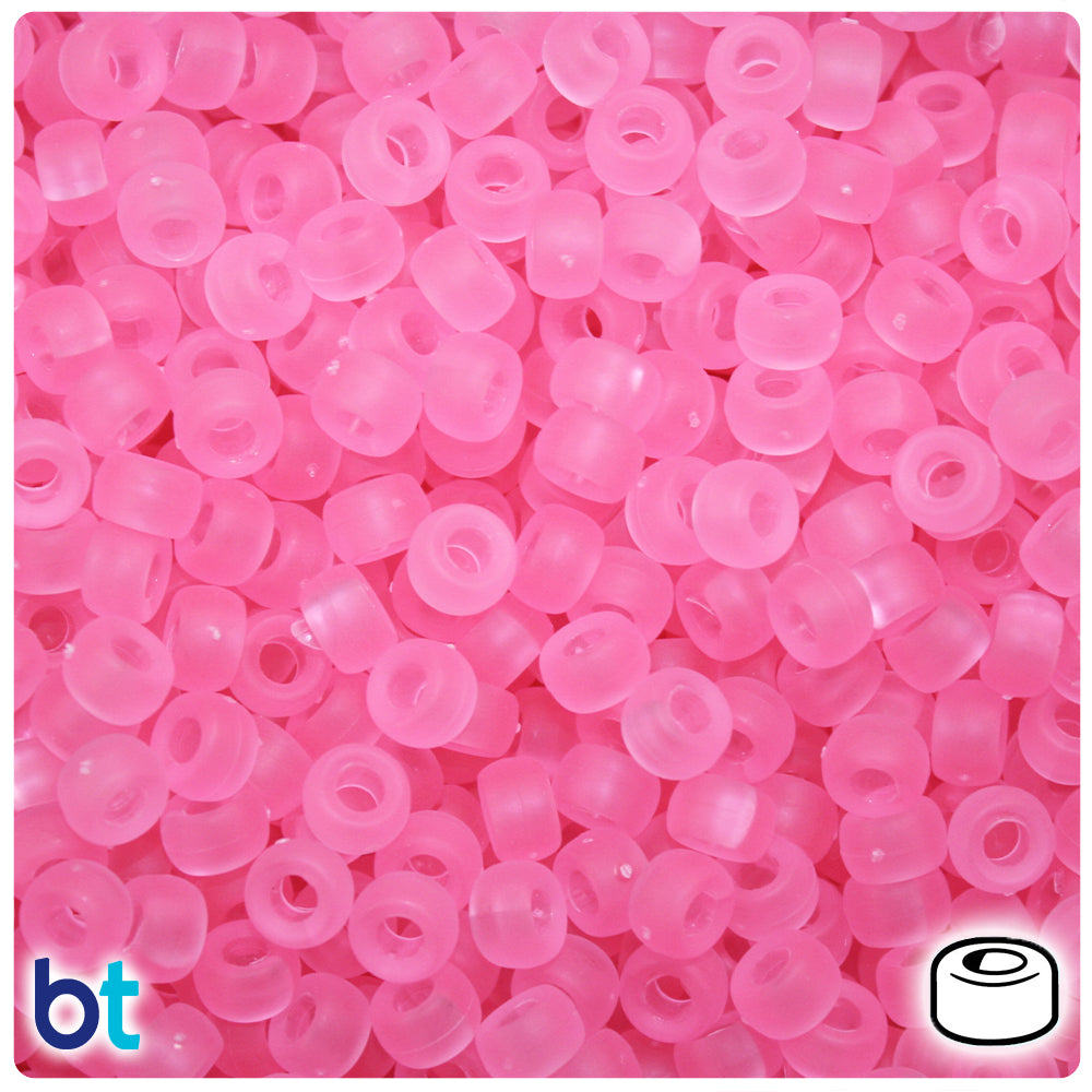 BeadTin Magenta Matte 6.5mm Mini Barrel Plastic Pony Beads (1000pcs)