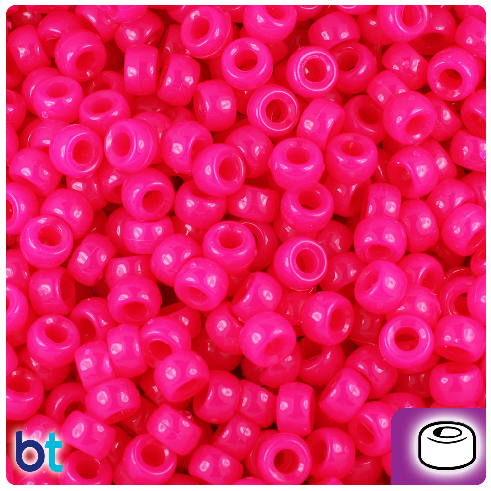 BeadTin True Blue Matte 11mm Large Barrel Plastic Pony Beads