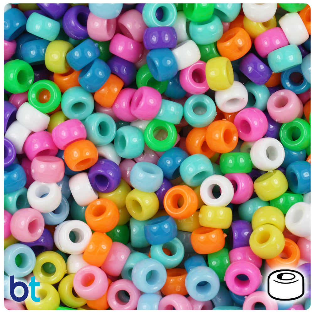 BeadTin Gold Metallic 9x6mm Barrel Plastic Pony Beads (200pcs)