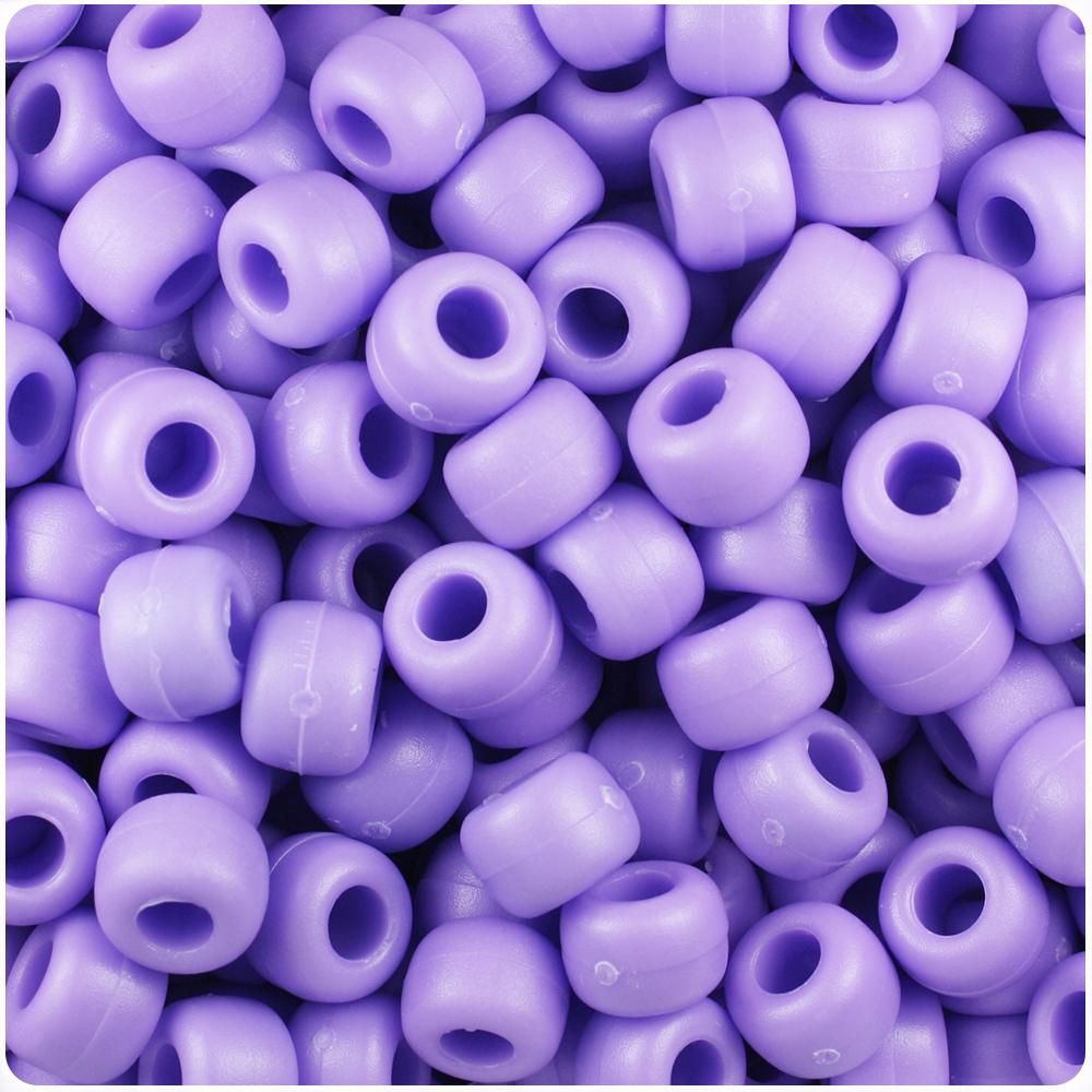 White Matte 9mm Barrel Pony Beads (500pcs)