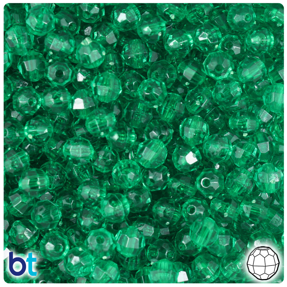  BeadTin Mint Transparent 6mm Faceted Round Plastic Craft Beads  (600pcs) : Arts, Crafts & Sewing