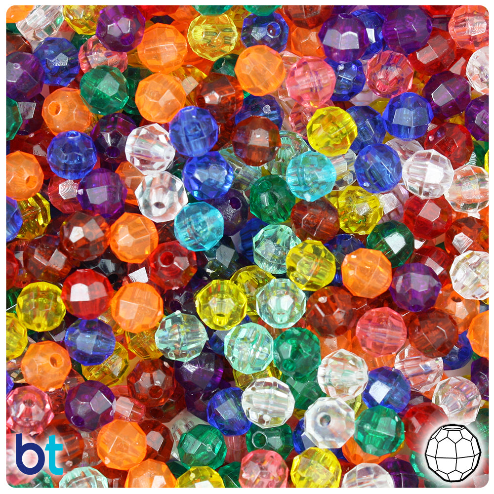 Faceted Rondelle Beads in 8mm, Transparent Acrylic Spacer, Bling Bli, MiniatureSweet, Kawaii Resin Crafts, Decoden Cabochons Supplies