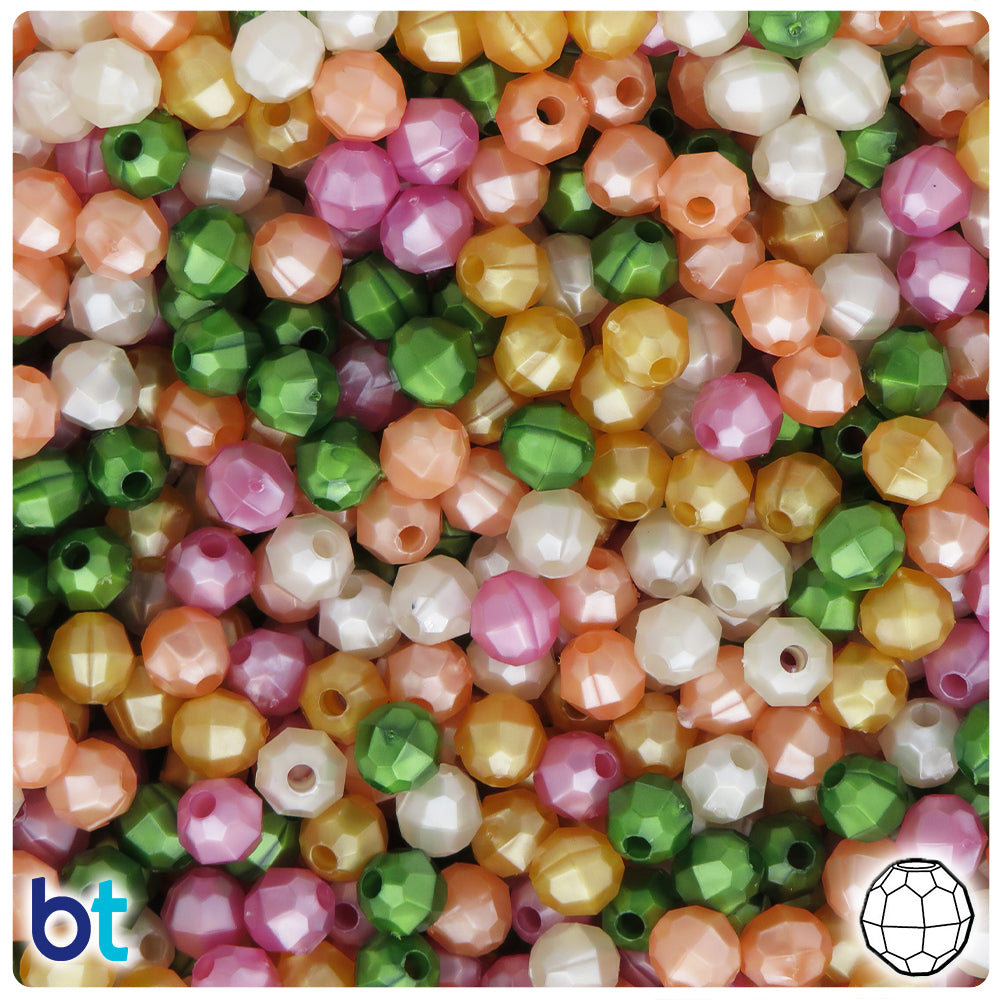 Pastel Pearl Mix 11mm Star Plastic Beads (300pcs)