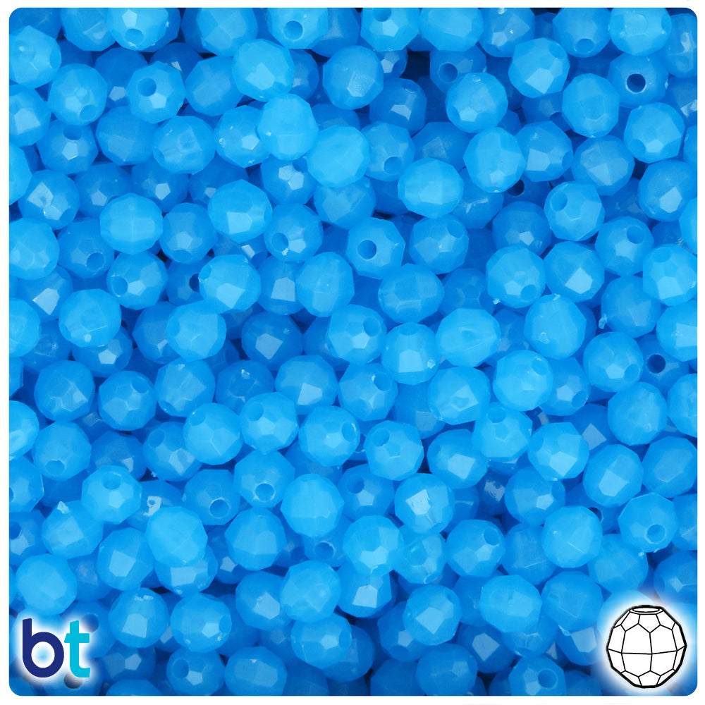 Blue Dark 6mm Round Plastic Beads #BR6BD