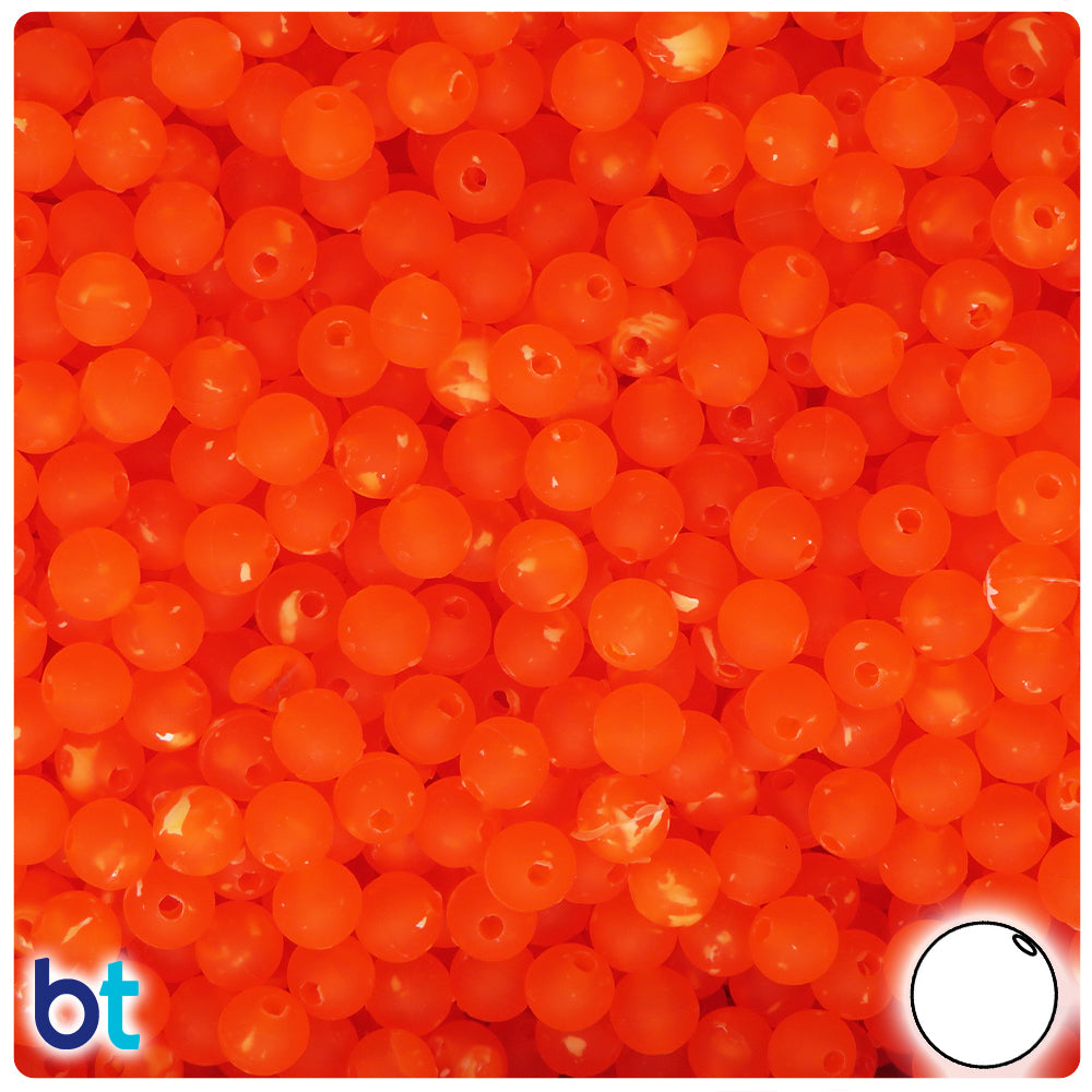 Orange Pearl 8mm Round Plastic Beads (300pcs)