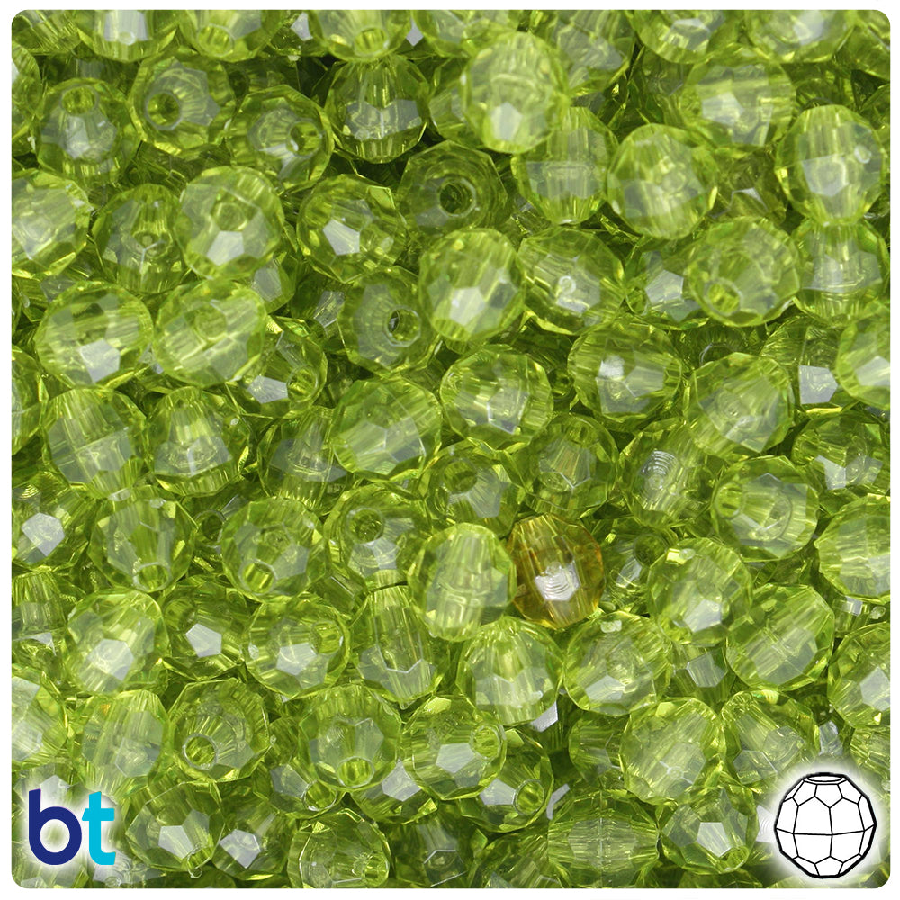 Transparent Mix 8mm Faceted Round Plastic Beads (450pcs)