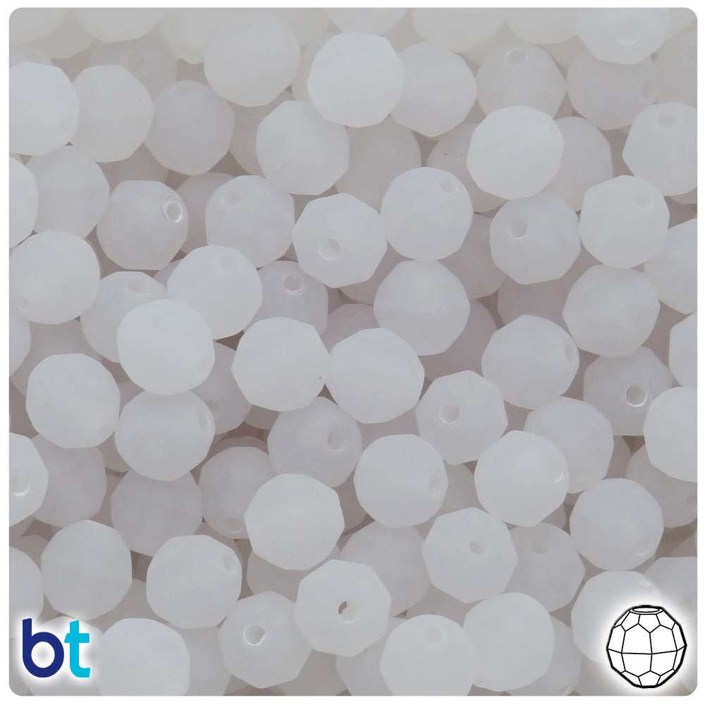 Ice Frosted 8mm Round Plastic Beads (300pcs)