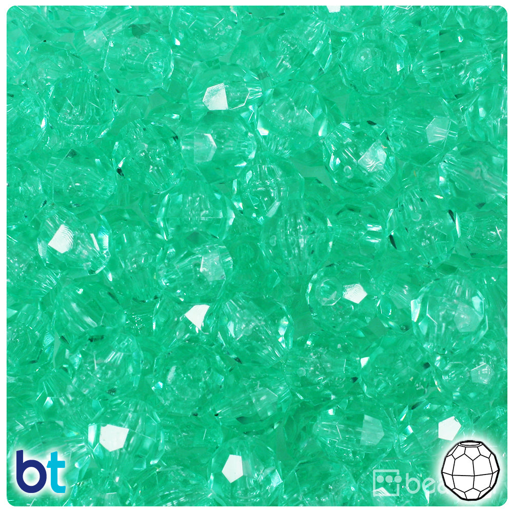 BeadTin Lime Opaque 10mm Faceted Round Plastic Craft Beads (225pcs